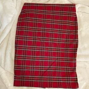 Attyre Red and Black Pencil Skirt Knee-Length